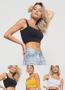 Imagem de Kit 3 Croppeds Top Faixa Comfy Malha Canelada Preto, Branco e Mostarda Salvatore Fashion