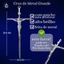 Imagem de Kit 3 Crucifixo Cruz Metal Moderno Cromado 30cm Atacado