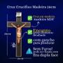 Imagem de Kit 3 Cruz Crucifixo de Madeira 28cm Atacado Revenda