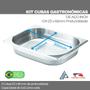 Imagem de KIT 3 Cubas Gastronomicas GN 1/2 x 65mm Profundidade em Aço Inox 304