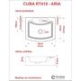 Imagem de Kit 3 Cubas para Banheiro Rt41w Retangular Aria Compace Branco