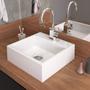 Imagem de Kit 3 Cubas Q355 com Torneira Luxo 1195 Metal Válvula Click 1 Polegada G Sifão Pvc Flexível Compace Branco