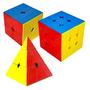 Imagem de Kit 3 Cubo Mágico 2x2x2+3x3x3+pirâmide Profissional Moyu
