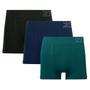 Imagem de Kit 3 Cuecas Boxer Sem Costura Preta  Navy  Verde Zee Rucci