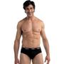 Imagem de Kit 3 Cuecas Masculinas Slip Elástico Algodão Basic 010.04 Mash Preto