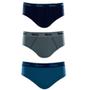 Imagem de Kit 3 Cuecas Slip 100% Algodão Mash - Azul/Cinza