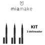 Imagem de Kit 3 delineador caneta miamake