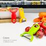 Imagem de Kit 3 descascadores para frutas e legumes lâmina em aço inox cores Futuro Casa