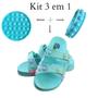 Imagem de Kit 3 em 1 - Chinelo Sandália Slide POP IT Infantil + Brinquedo + Pulseira - Lançamento - Verde Água