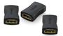 Imagem de KIT 3 EMENDA CONECTOR EXTENSOR PRETO HDMI 1.4 e 2.0 FÊMEA