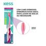 Imagem de Kit 3 Escovas Dentais Cabo Dobrável Cerdas Macias Azul Kess