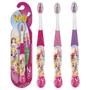 Imagem de Kit 3 escovas dental infantil princesas com capa protetora