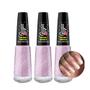 Imagem de Kit 3 Esmalte para Unhas Glitter Cor Rosa Claro Deslumbrante 8ml Guga