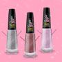 Imagem de Kit 3 Esmalte para Unhas Glitter Cor Rosa Claro Deslumbrante 8ml Guga