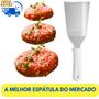 Imagem de Kit 3 Espátula Curva N:3 Aço Inox de Cabo Branco Para Manuseio de Alimentos e Hamburguer Lanches Chu