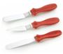 Imagem de Kit 3 Espátulas Para Confeitar Bolo Em Inox Vermelha