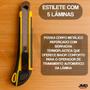 Imagem de Kit 3 Estiletes Profissional De Precisão Cabo Emborrachado 18mm Com Trava Precisão