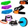 Imagem de Kit 3 Extensores Tensao Media + Corda de Pular + 3 Mini Bands + Roda Abdominal Liveup Sports