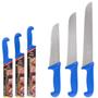Imagem de Kit 3 Facas Profissional Carne Churrasco Açougue 8/10/12pol 5 opções de cor -Corneta