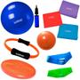 Imagem de Kit 3 Faixas Elasticas + Bola 65 Cm + Mini Bomba + 2 Mini Bands + Overball + Arco e Disco  Liveup Sports 