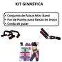 Imagem de Kit 3 Faixas Mini Band + Corda De Pular + Punho De Flexão