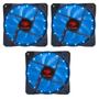 Imagem de Kit 3 Fan Cooler Gamer Led Azul120mm