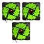 Imagem de Kit 3 Fan Cooler Gamer Led Verde 120x120mm