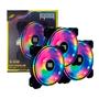 Imagem de Kit 3 Fan Rgb Para Computador Gabinete Cpu + Hub Controlador E Controle Remoto