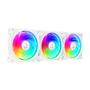 Imagem de Kit 3 Fans Rise Mode Aura Frost Pro ARGB Com Controladora 120mm Branco - RM-CF-02-ARGB