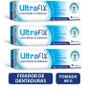 Imagem de kit 3 Fixador de dentadura 12 horas Ultrafix Sem Sabor 68g