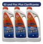 Imagem de Kit 3 Floc Plus 2x1 Clarificante Decantador Hidroazul 1 Lt