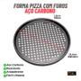 Imagem de Kit 3 Formas Assadeiras Pizza Furos 31,5cm Redonda  Aço Carbono e Antiaderente Acessórios de forno, Utensílios De Cozinha, Acessórios De Cozinha