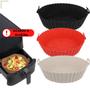 Imagem de Kit 3 Formas de Silicone para Air Fryer  Reutilizável Antiaderente e Fácil de Limpar