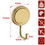 Imagem de Kit 3 Gancho Multiuso Para Toalha Objetos Adesivo Dupla Face Banheiro Dourado - Future