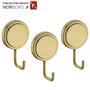 Imagem de Kit 3 Gancho Multiuso Para Toalha Objetos Adesivo Dupla Face Banheiro Dourado - Future