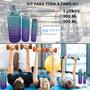 Imagem de Kit 3 Garrafa De Água Squeeze Galão 2l Litros Motivacional Academia Colorida Antivazamento 3D Tie Dye Frases Português (