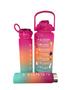 Imagem de kit 3 garrafas de agua rosa frases mais relogio digital rosa