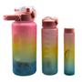 Imagem de Kit 3 garrafas motivacionais tie dye 300ml 900ml 2000ml