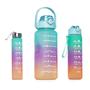 Imagem de Kit 3 Garrafas Motivacional Colorida Adesivo 2L 900 300ml