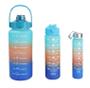 Imagem de Kit 3 Garrafas Squeeze Motivacionais - Sortidas 2L/800ml/300ml