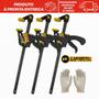 Imagem de Kit 3 Grampos Sargento Aperto Rápido Fertak 12 30Cm + Luvas