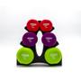 Imagem de Kit 3 Halteres Sextavados Peso Academia Fitness Suporte 12Kg