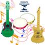 Imagem de Kit 3 Instrumentos Musical Violão Pandeiro Guitarra Infantil Brinquedo Banda