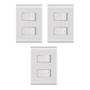 Imagem de Kit 3 Interruptor Duplo 10A Branco Embutir Liz Tramontina
