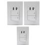 Imagem de Kit 3 Interruptor Duplo Com 2 Portas Usb Adaptador Celular