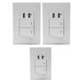 Imagem de Kit 3 Interruptor Duplo Com 2 Portas Usb Adaptador Celular