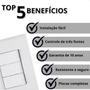 Imagem de Kit 3 Interruptor Triplo 4x2 Branco Embutir Liz Tramontina
