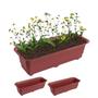 Imagem de Kit 3 Jardineira Floreira Vaso Retangular 39cm Para Planta Flor Jardim Marrom - AMZ