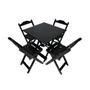 Imagem de Kit 3 Jogos de Mesa Dobrável 70x70 com 4 Cadeiras de Madeira Ideal para Bar e Restaurante -  Preto