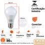 Imagem de Kit 3 Lampada Led Bulbo PERA 15w E27 Branco Neutro 4000K